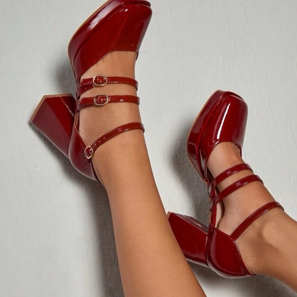 Rebellious Rose Shoes - Rebellious Rose Red Heeled Shoes